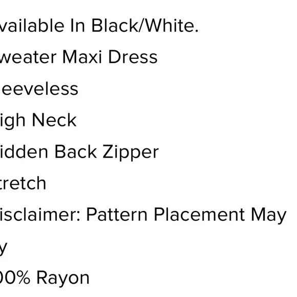 NWT!-Fashion Nova Black and Cream Sleeveless Maxi Dress - Picture 5 of 6